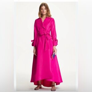 Carolina Herrera Vibrant Pink Long Sleeve Dress